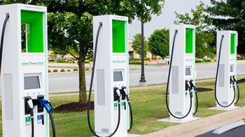 Electric vehicle charging station area